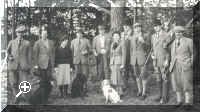 Shooting Party left to right . 1. unknown. 2.Rory More O'Ferrall, 3. Lady Elizabeth. 4.Tom Blackwell. 5. Captain Bunbury. 6&7 unknown. 8. Fritz von Preussen. 7. Unknown. 8. John Hare, Lord Blakenham
