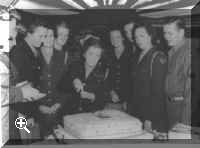 Wac Anniversary 20 July 1944: L to R. 1. unknown 2. Mickey Stover. 3. Lt. Crosier. 4. Margaret Lyon. 5. Elsie Provence. 6. Major Halloran. 7. Capt. Long. 8. Lt. Visman 9. Mary Billaski 10. unknown.