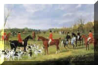 Picture by John Frederick Herring. The meet of the Suffolk Hounds at Chippenham Park with George Mure of Herringswell, MFH and William Rose, huntsman. 1839 > Simply click to enlarge... then use the [Back] button to return
