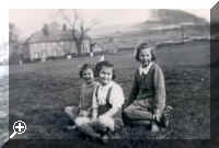 Beryl and Robin Jennings with Diana Green in 1942. Note allotments in Brookside
